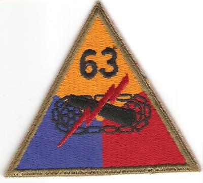 WWII 63rd Armored Tank Battalion Patch