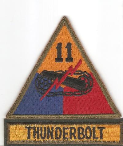 WWII 11th Armored Division Patch & Tab