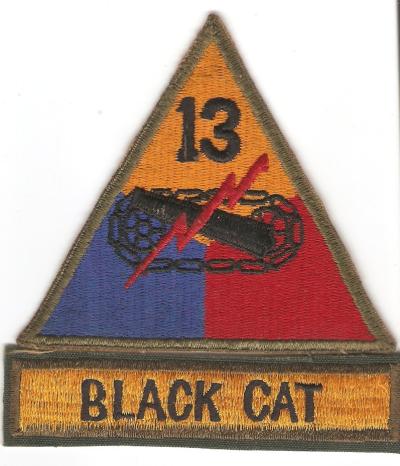 WWII 13th Armored Division Patch & Tab