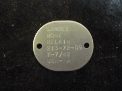 WWII USN Navy Dog Tag Samuel Relkin