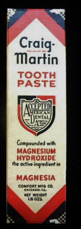 WWII era Craig Martin Tooth Paste in Box