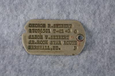 WWII Army Dog Tag George R. Seibert