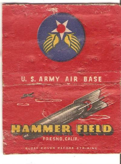 WWII Matchbook Cover Hammer Field AAF