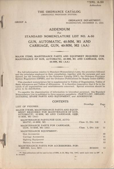 Manual SNL A-50 40mm Gun & Carriage