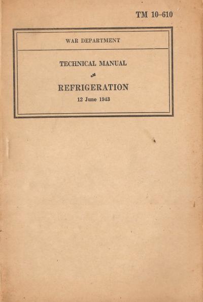 WWII TM10-210 Manual Refrigeration