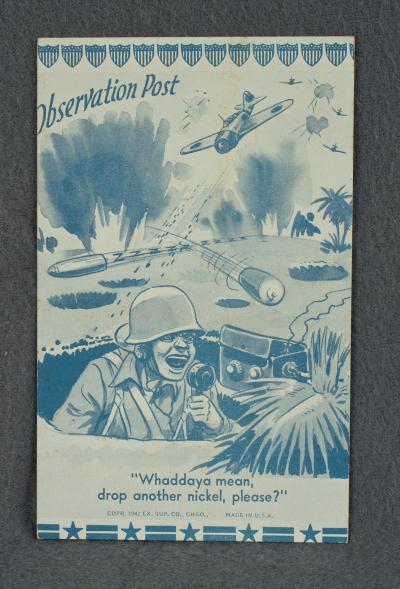 WWII Postcard Observation Post Humor 