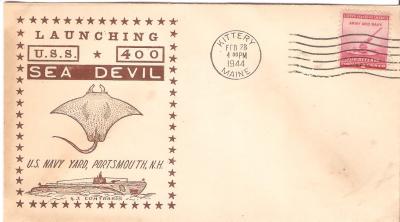 USS Sea Devil 400 Submarine Envelope 1944