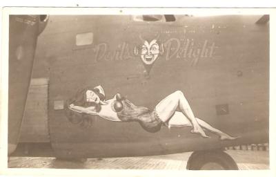 WWII USAAF Nose Art Photograph Devil's Delight