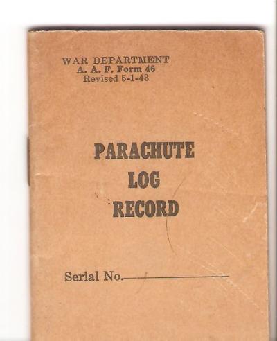 WWII era Parachute Log Record Book
