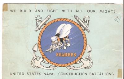 WWII Postcard USN Seabees We Build & Fight 1943