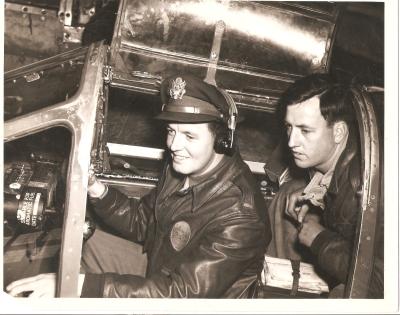 WWII P-38 Lightning Pilot in Cockpit Photograph