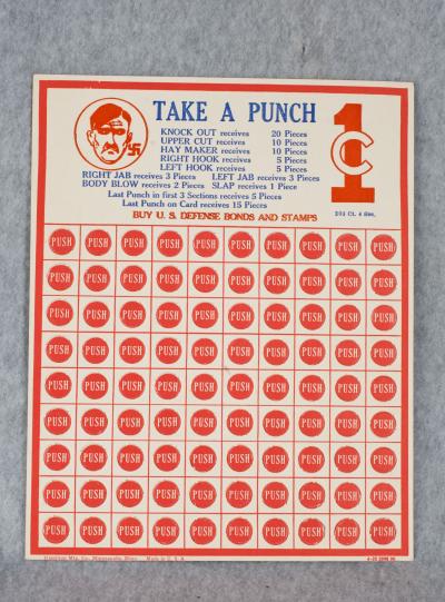 WWII Take A Punch War Bonds Stamp Card