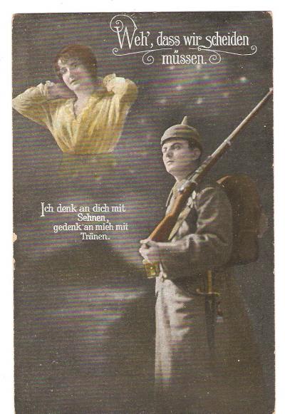 WWI Imperial German Sweetheart Soldier Postcard