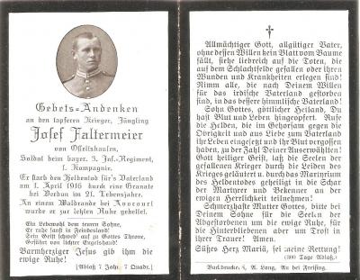 WWI German Remembrance Death Card Verdun 1916