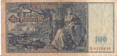 WWI German 100 Mark Reichsbanknote 1910