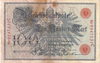German 100 Mark Reichsbanknote 1908