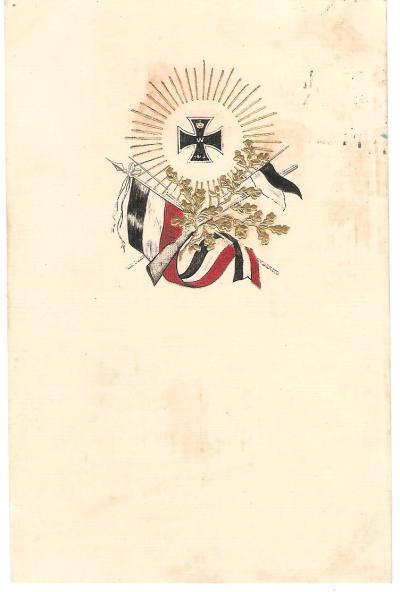 WWI era German Postcard with Iron Cross