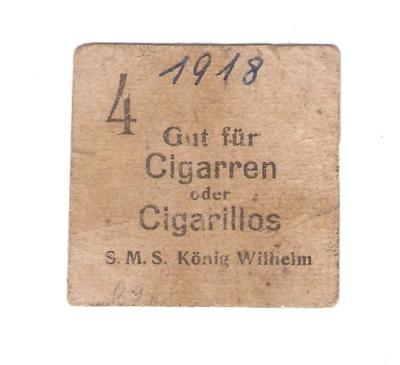Kriegsmarine Tobacco Ration Card SMS Konig Wilhelm