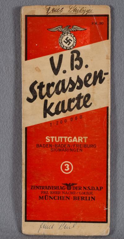 WWII NSDAP German Street Map Stuttgart