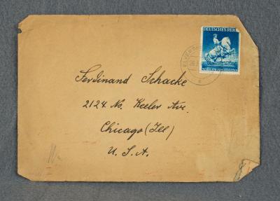 WWII German Postal Envelope Sent to USA 1941