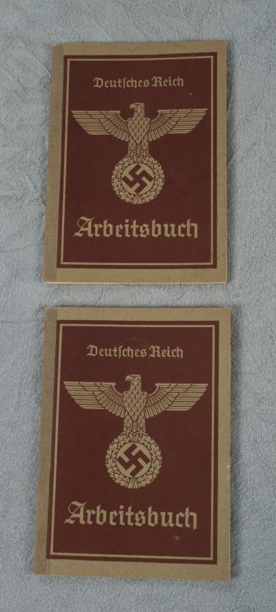 WWII German Arbeitsbuch Husband and Wife Pair