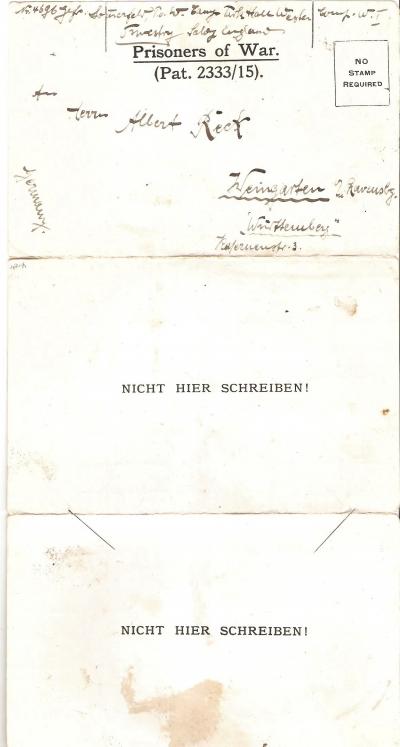 WWII German POW Letter