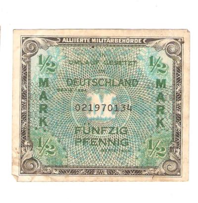 German Half Mark Military Pay Script Series 1944