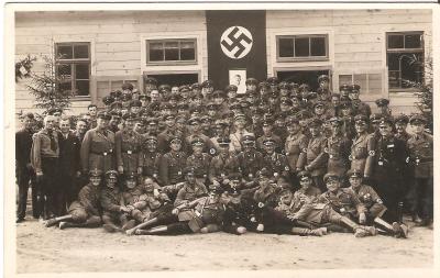 WWII German Photo Postcard SS NSKK & RAD Men
