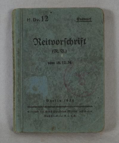 Manual German Cavalry Reitvorschrift 1936 SA NSDAP