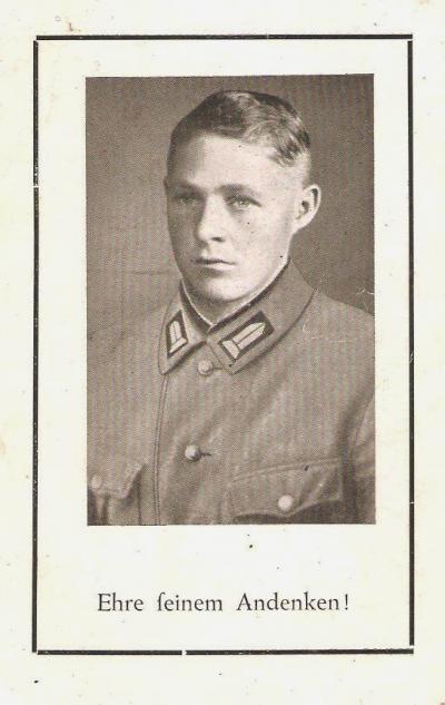 WWII German Death Card RAD Mann