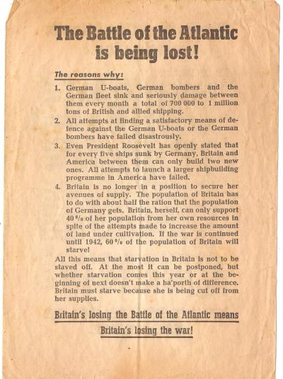 WWII German Propaganda Leaflet Psyops