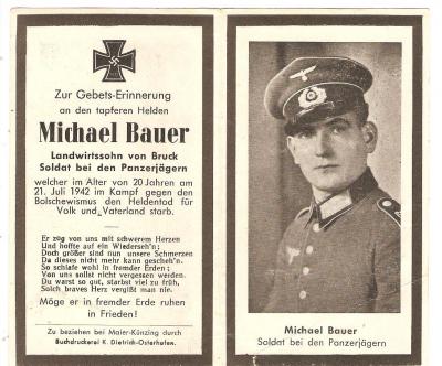 WWII German Death Card Panzerjaeger 