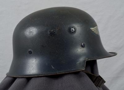 WWII German Square Dip M1934 Luftschutz Helmet