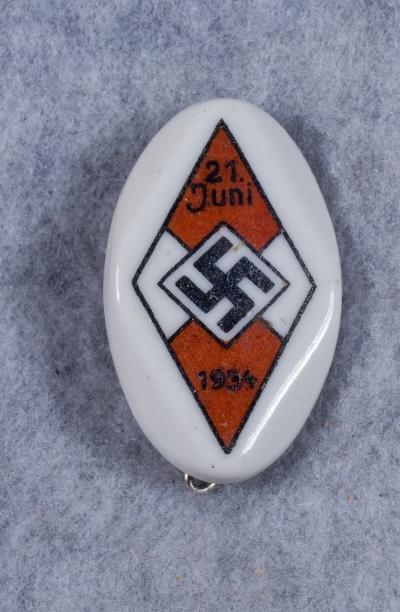 HJ Hitler Youth Porcelain Sports Badge