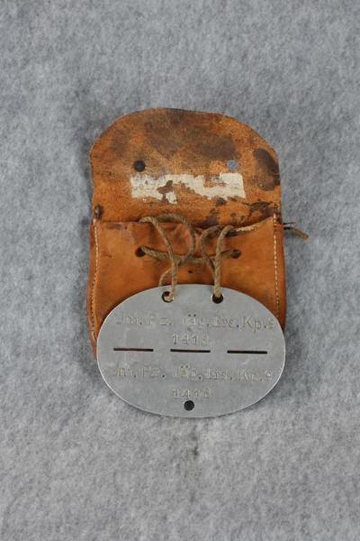 WWII Panzer Jaeger Identity Disk & Pouch