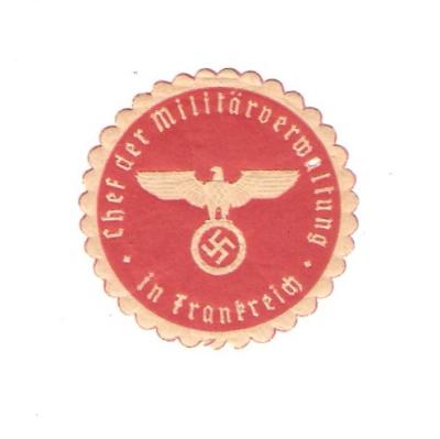 WWII German Government in France Document Seal