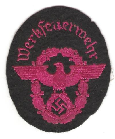 WWII German Fire Police Werkfeuerwehr Patch