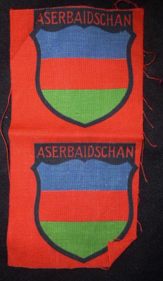 WWII SS Azerbaijan Volunteer Shield Pair