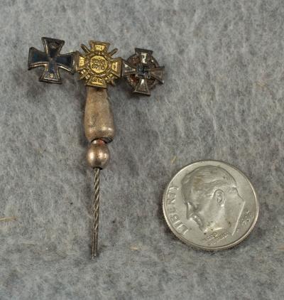 WWII German Iron Cross Stick Pin 3 Place Miniature