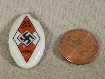 HJ Hitler Youth Porcelain Sport Badge 21 Juni 1934