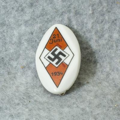 HJ Hitler Youth Porcelain Sport Badge 21 Juni 1934