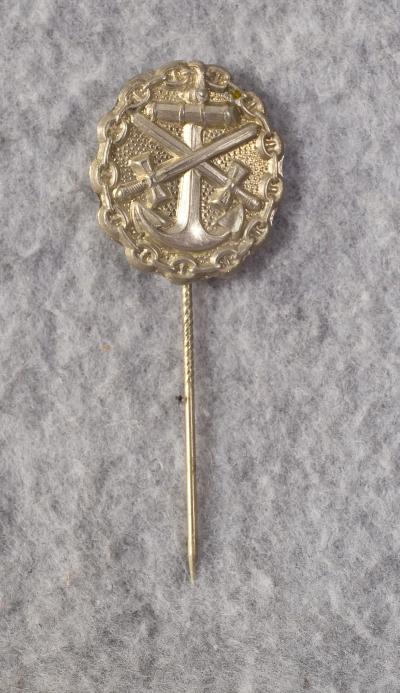 WWI Kriegsmarine Silver Wound Badge Stick Pin