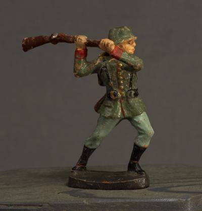 German Toy Soldier Attacking Elastolin