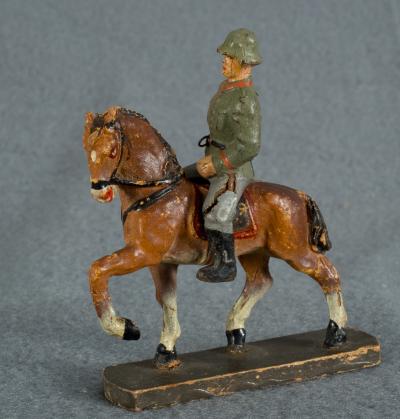 German Toy Soldier on Horse Mounted