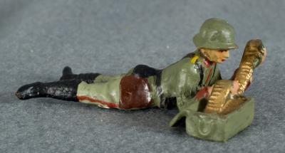 German Toy Soldier Machine Gun Crew Loader