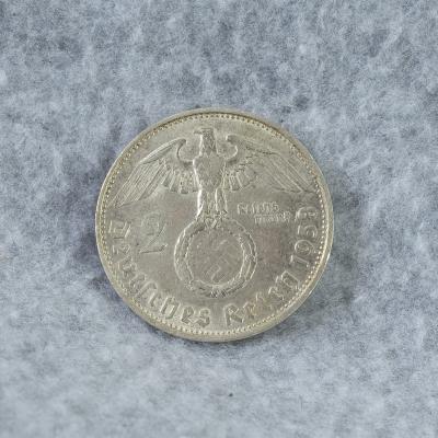 WWII German Coin 2 Mark Hindenburg 1938 B