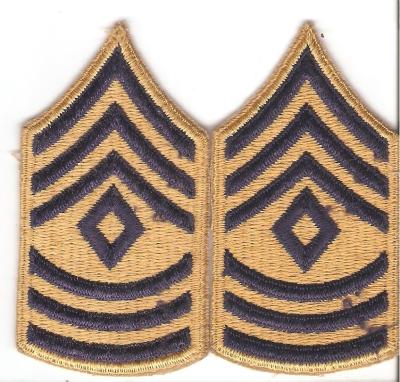 Post WWII Army 1st Sergeant Rank Patches Combatant