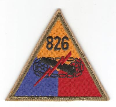 Patch 826th Armored Regiment