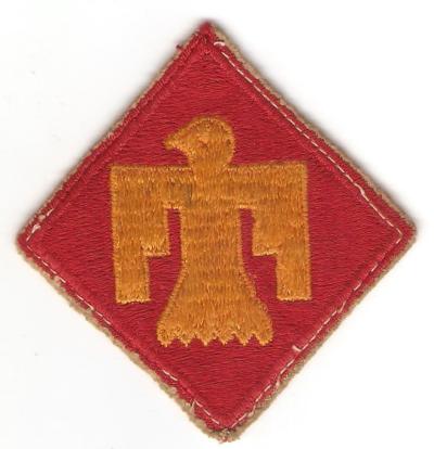 US 45th Infantry Division Patch White Back