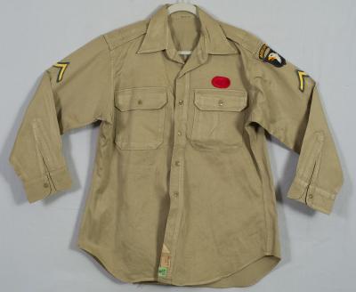 US Army Khaki Uniform Shirt 101st Airborne 1950's